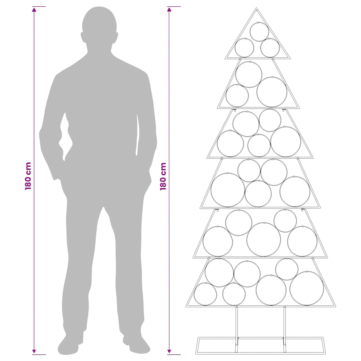 Metalen kerstboom met standaard KUOPIO 180 cm Staal Wit