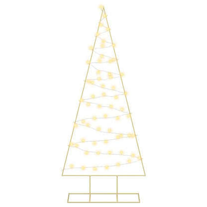 Metalen kerstboom met led KUOPIO 180 cm Warmwit Staal Goud