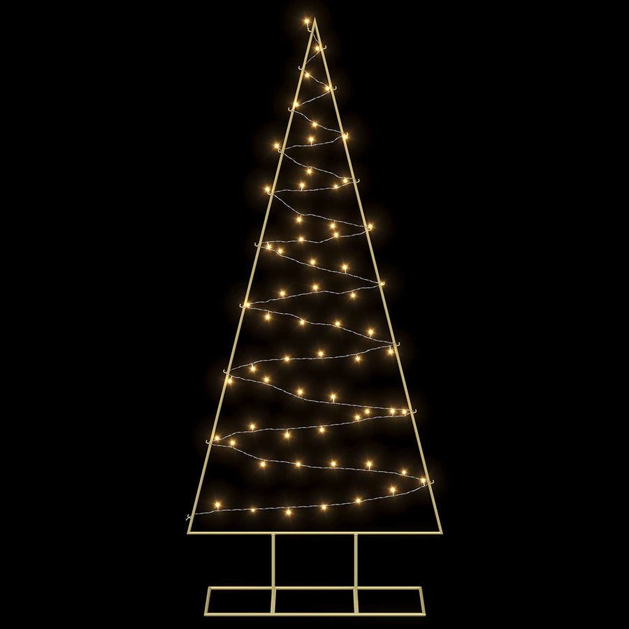 Metalen kerstboom met led KUOPIO 180 cm Warmwit Staal Goud