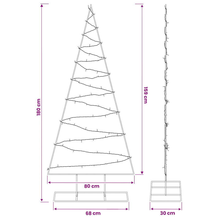 Metalen kerstboom met led KUOPIO 180 cm Warmwit Staal Goud