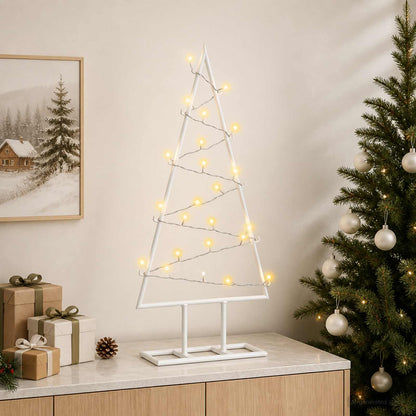 Metalen kerstboom met led KUOPIO 60 cm Warmwit Staal Wit