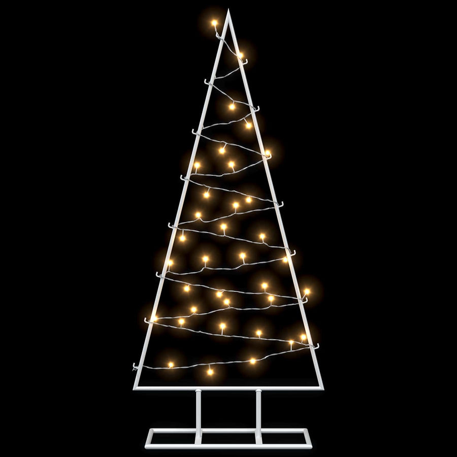 Metalen kerstboom met led KUOPIO 90 cm Warmwit Staal Wit
