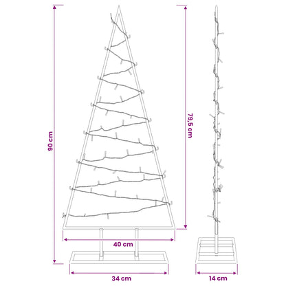 Metalen kerstboom met led KUOPIO 90 cm Warmwit Staal Wit