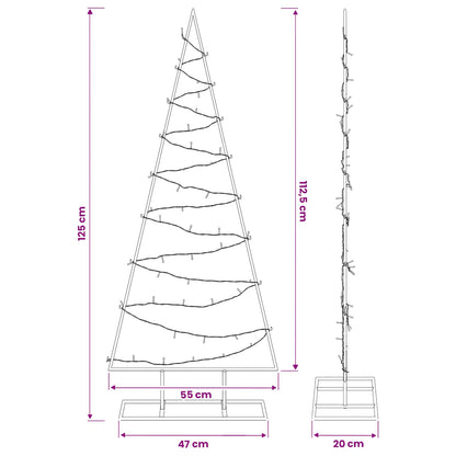 Metalen kerstboom met led KUOPIO 125 cm Warmwit Staal Wit