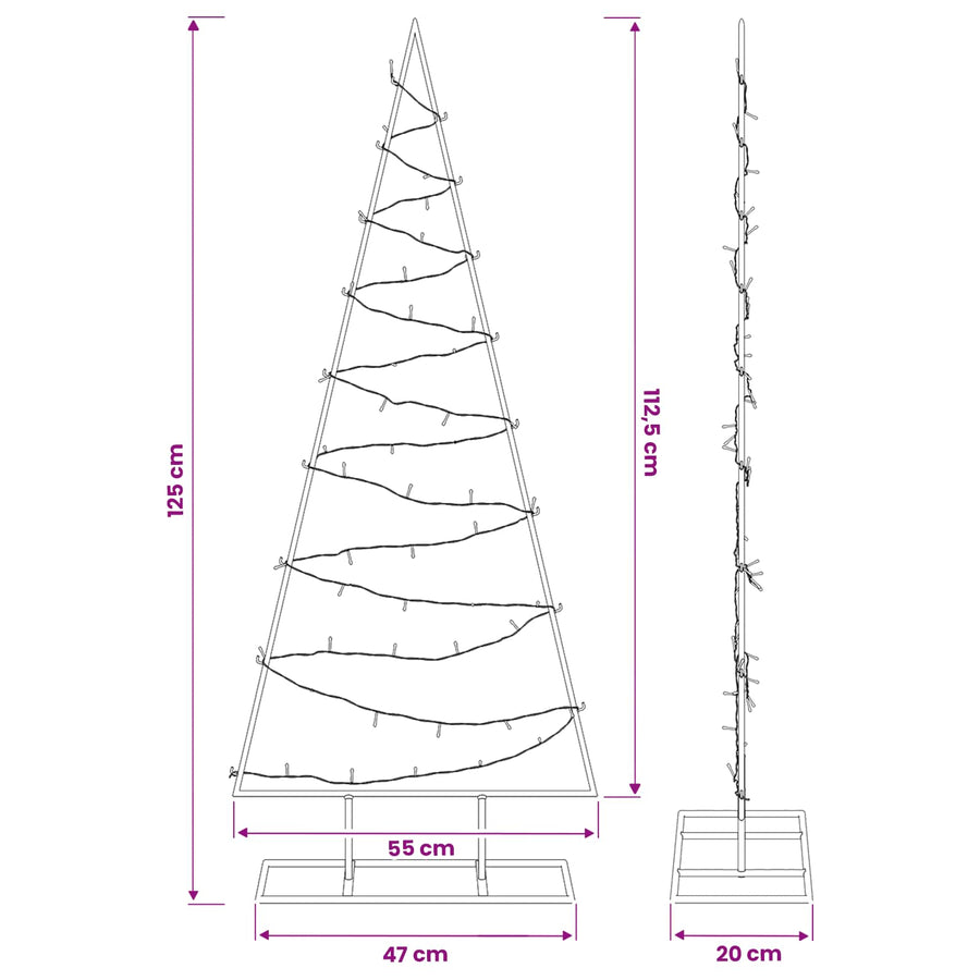Metalen kerstboom met led KUOPIO 125 cm Warmwit Staal Wit
