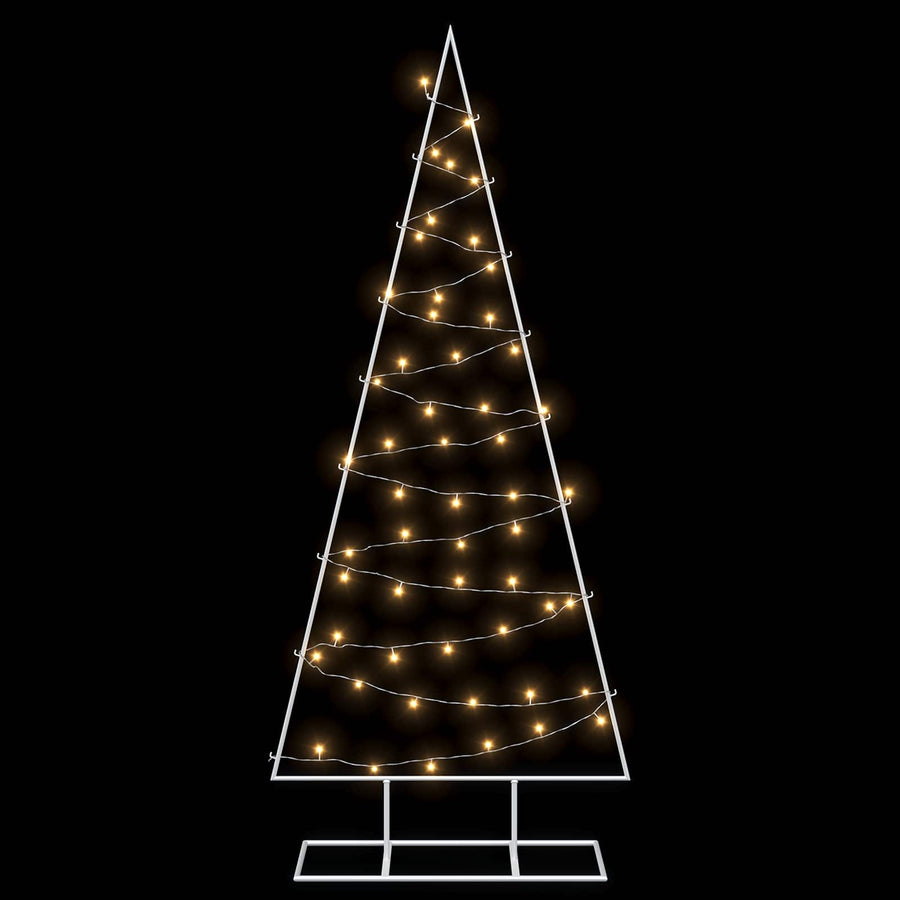 Metalen kerstboom met led KUOPIO 150 cm Warmwit Staal Wit