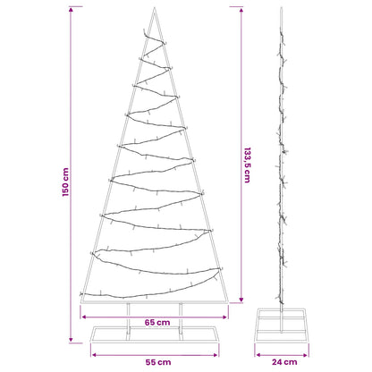 Metalen kerstboom met led KUOPIO 150 cm Warmwit Staal Wit