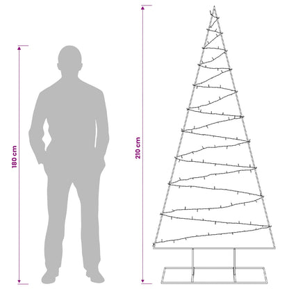 Metalen kerstboom met led KUOPIO 210 cm Warmwit Staal Wit