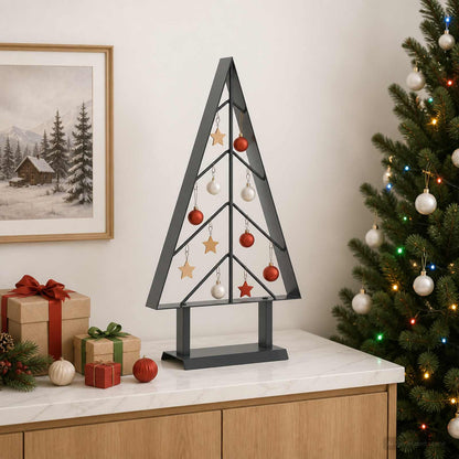 Metalen kerstboom met standaard KUOPIO 60 cm Staal Zwart
