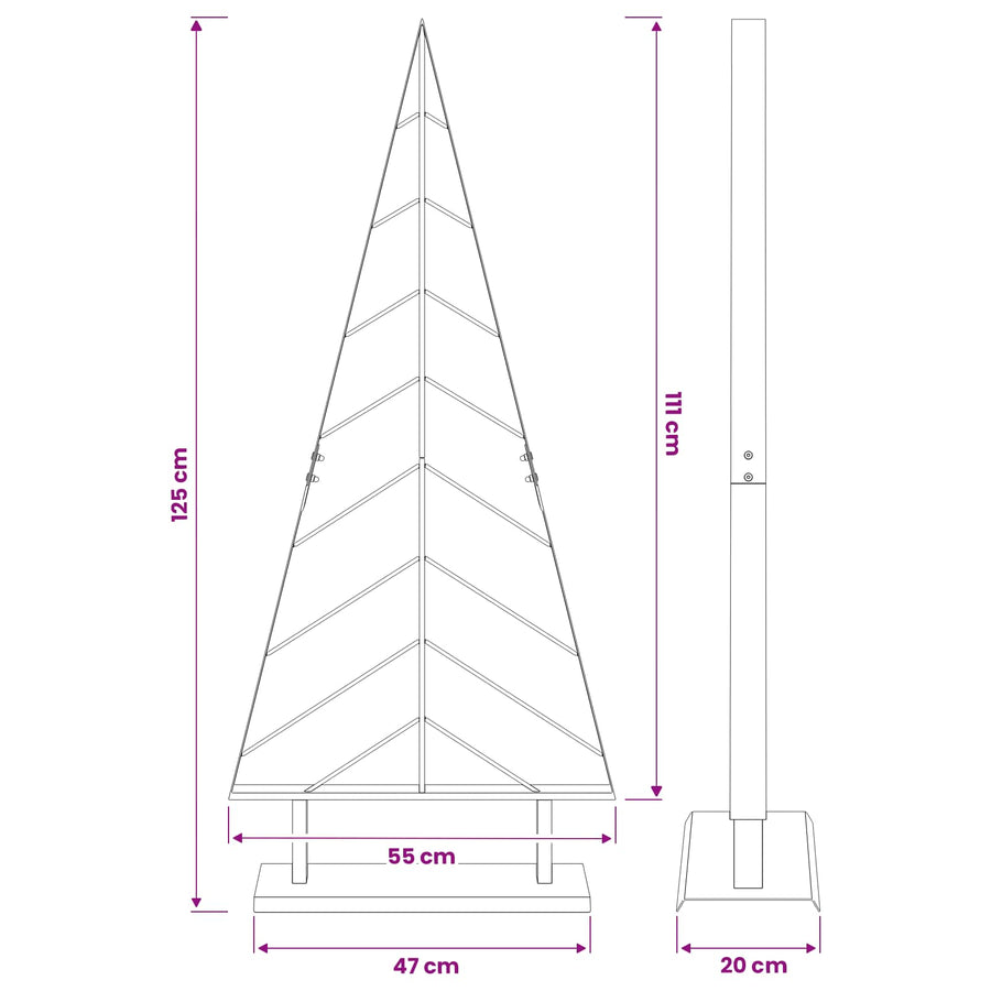 Metalen kerstboom met standaard KUOPIO 125 cm Staal Zwart