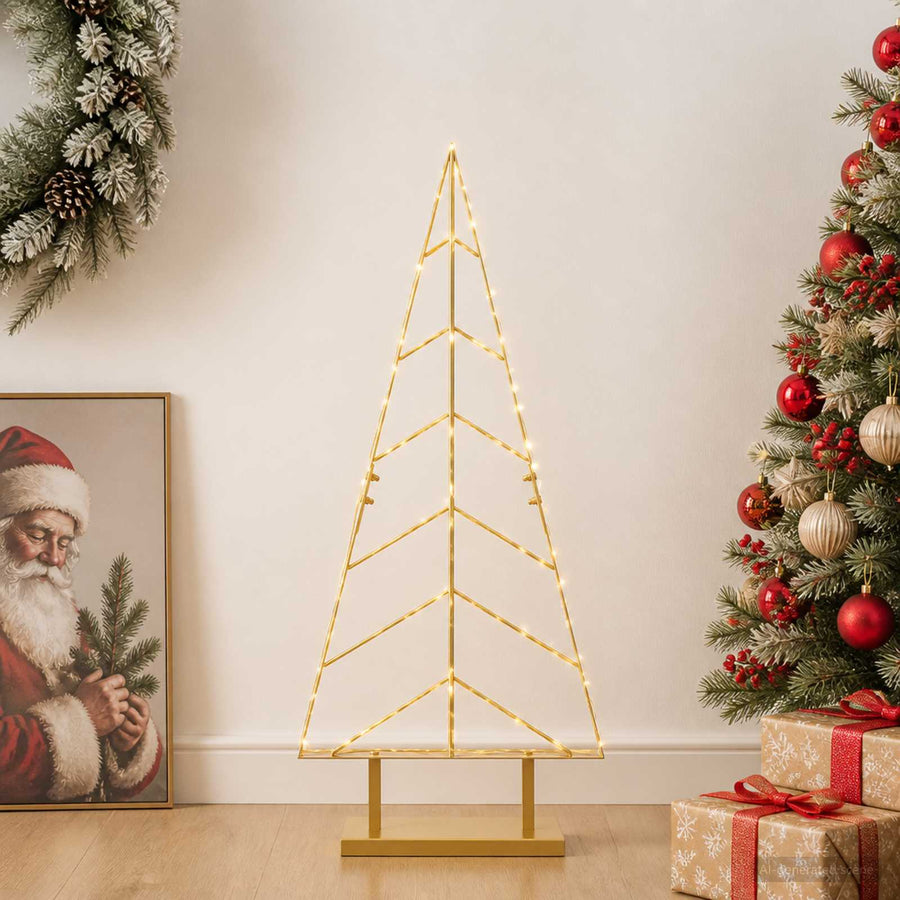Metalen kerstboom met standaard KUOPIO 90 cm Staal Goud