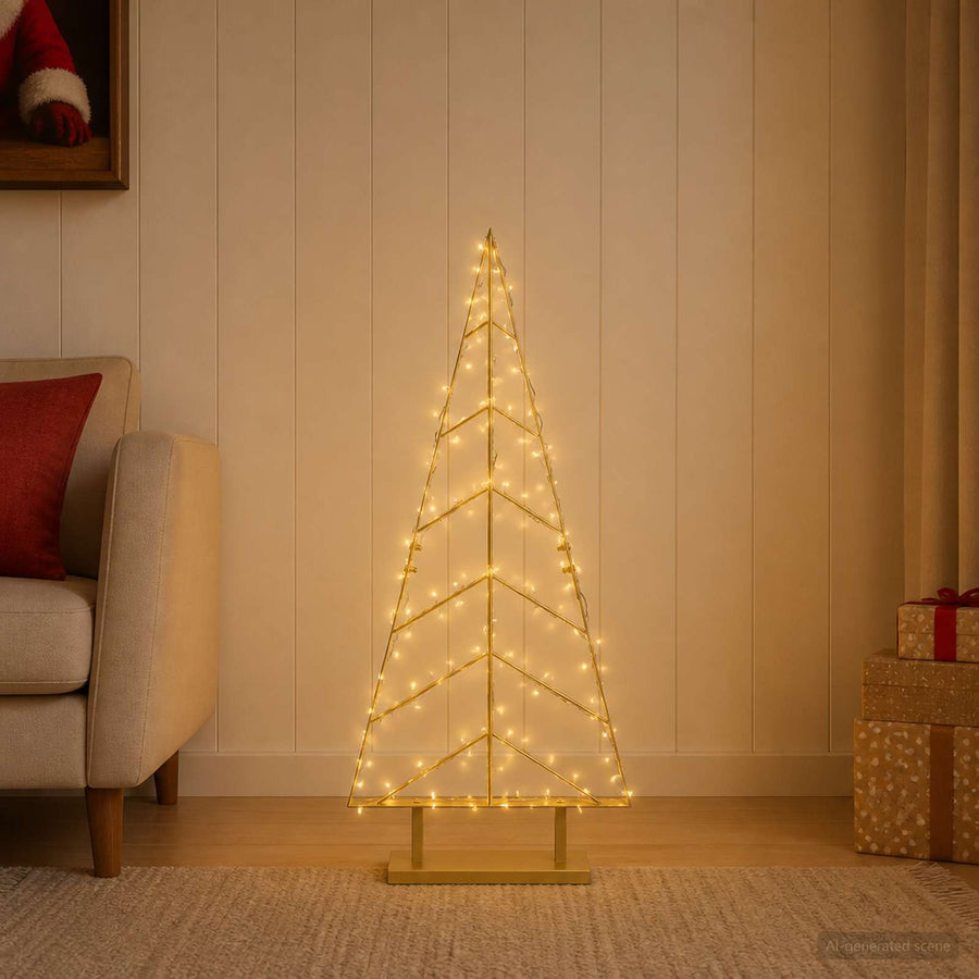 Metalen kerstboom met standaard KUOPIO 90 cm Staal Goud