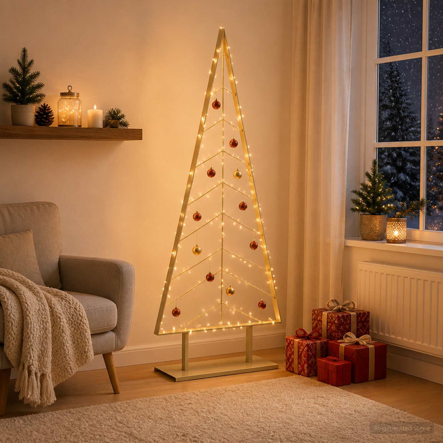 Metalen kerstboom met standaard KUOPIO 180 cm Staal Goud
