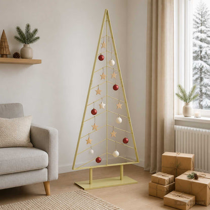 Metalen kerstboom met standaard KUOPIO 210 cm Staal Goud