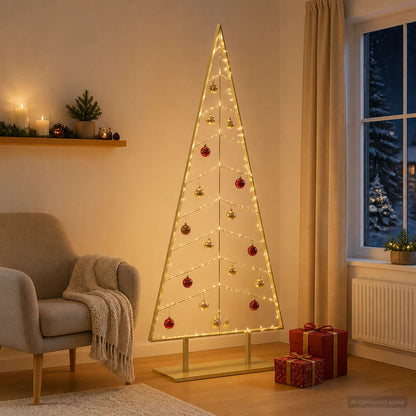 Metalen kerstboom met standaard KUOPIO 210 cm Staal Goud