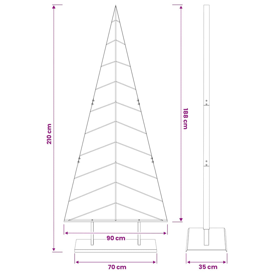 Metalen kerstboom met standaard KUOPIO 210 cm Staal Goud