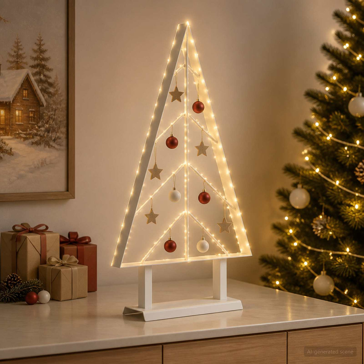 Metalen kerstboom met standaard KUOPIO 60 cm Staal Wit