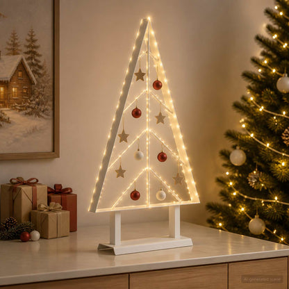Metalen kerstboom met standaard KUOPIO 60 cm Staal Wit