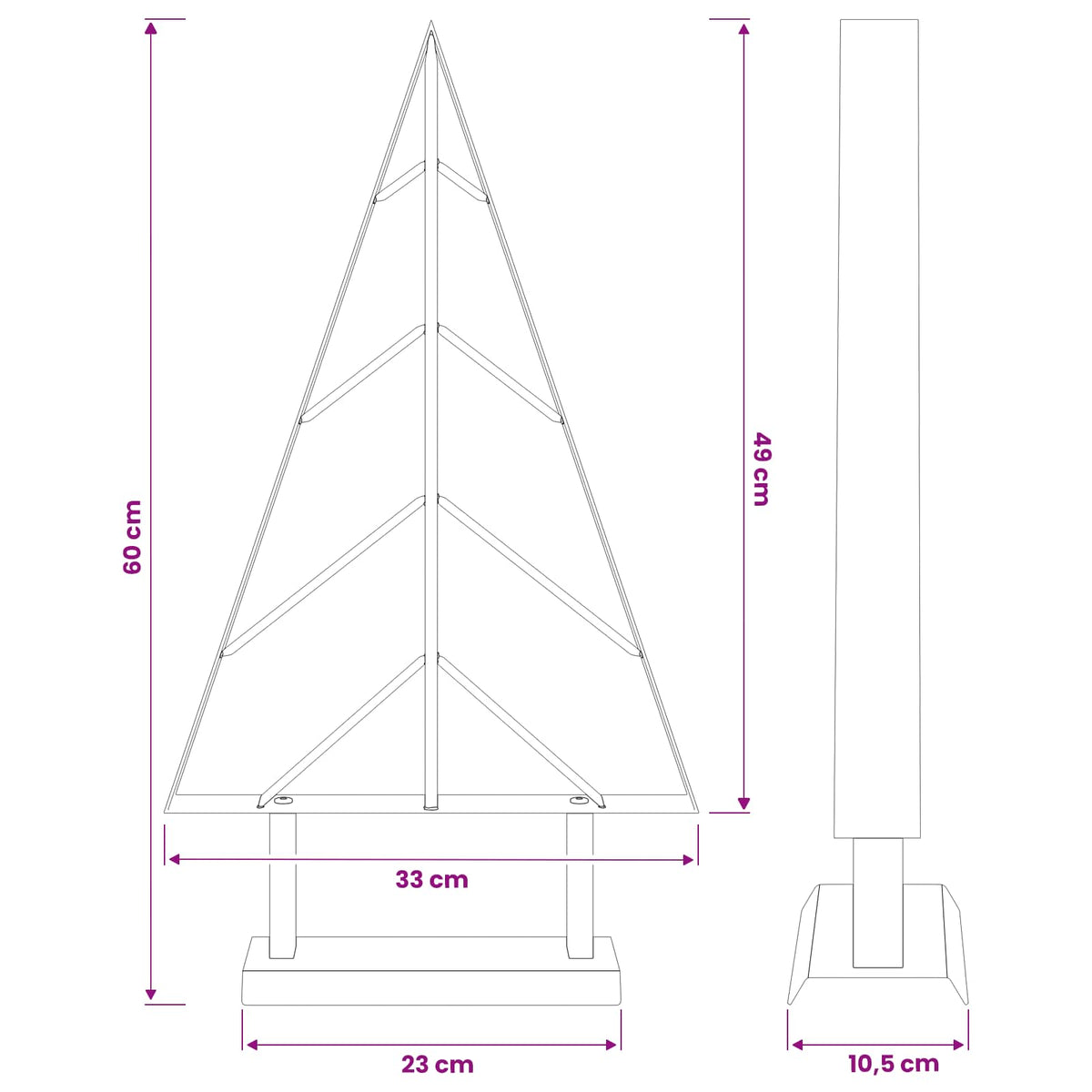 Metalen kerstboom met standaard KUOPIO 60 cm Staal Wit