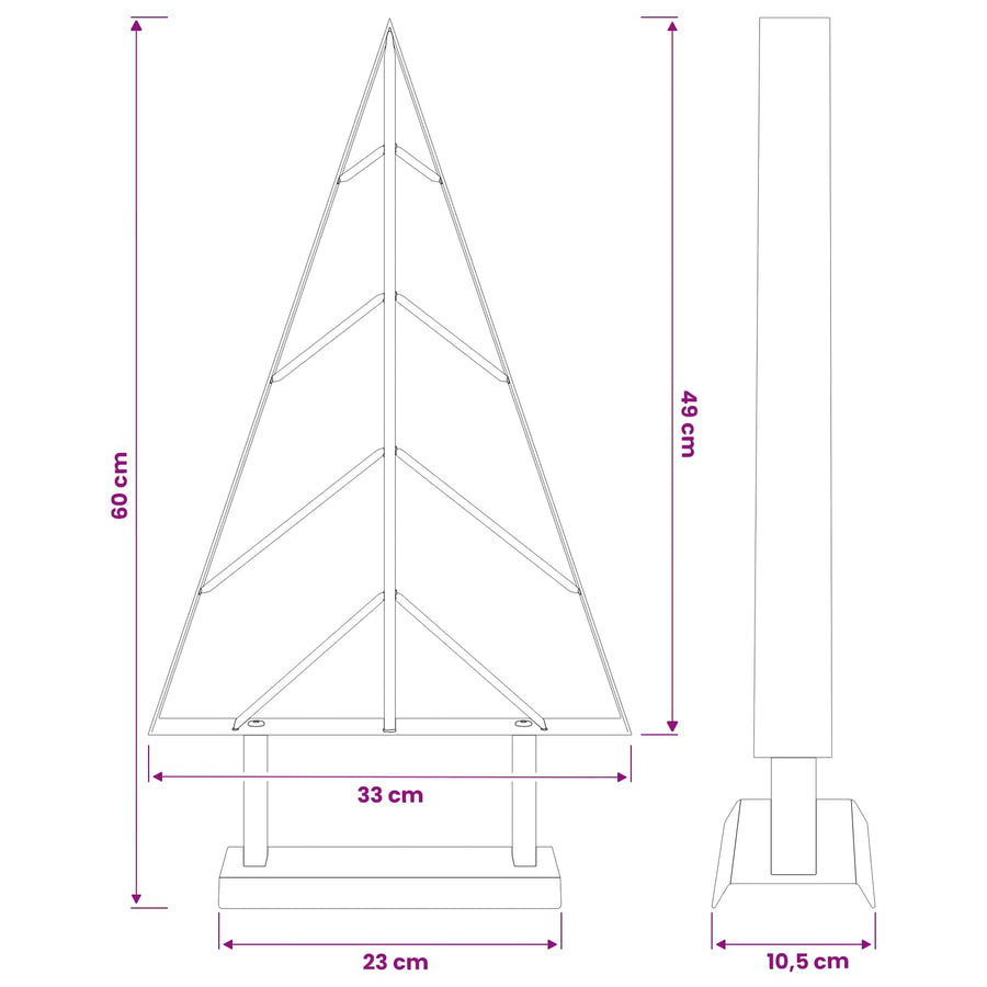 Metalen kerstboom met standaard KUOPIO 60 cm Staal Wit