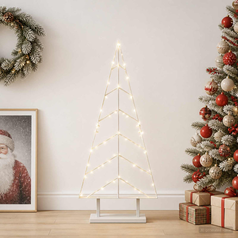 Metalen kerstboom met standaard KUOPIO 90 cm Staal Wit