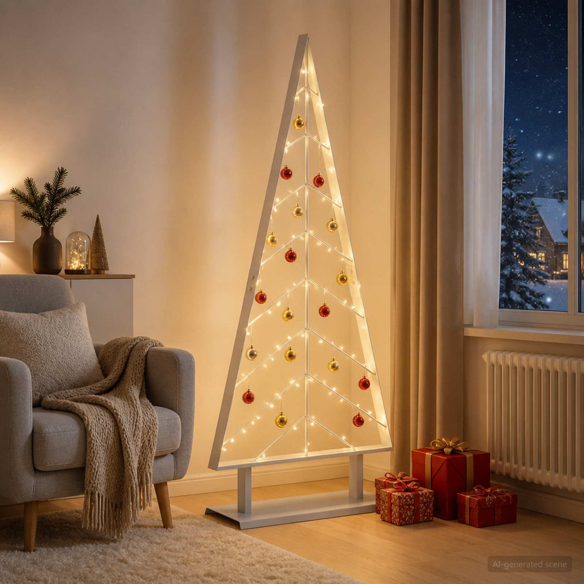 Metalen kerstboom met standaard KUOPIO 125 cm Staal Wit