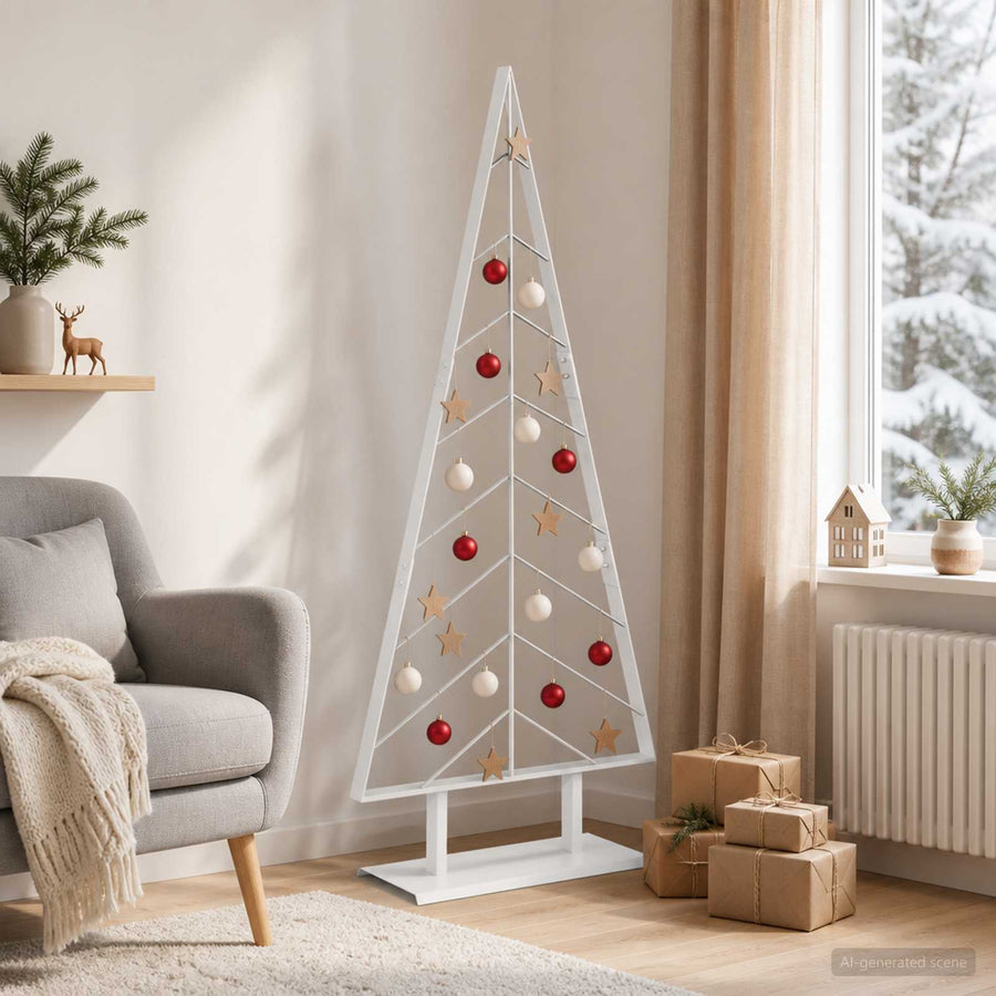 Metalen kerstboom met standaard KUOPIO 150 cm Staal Wit