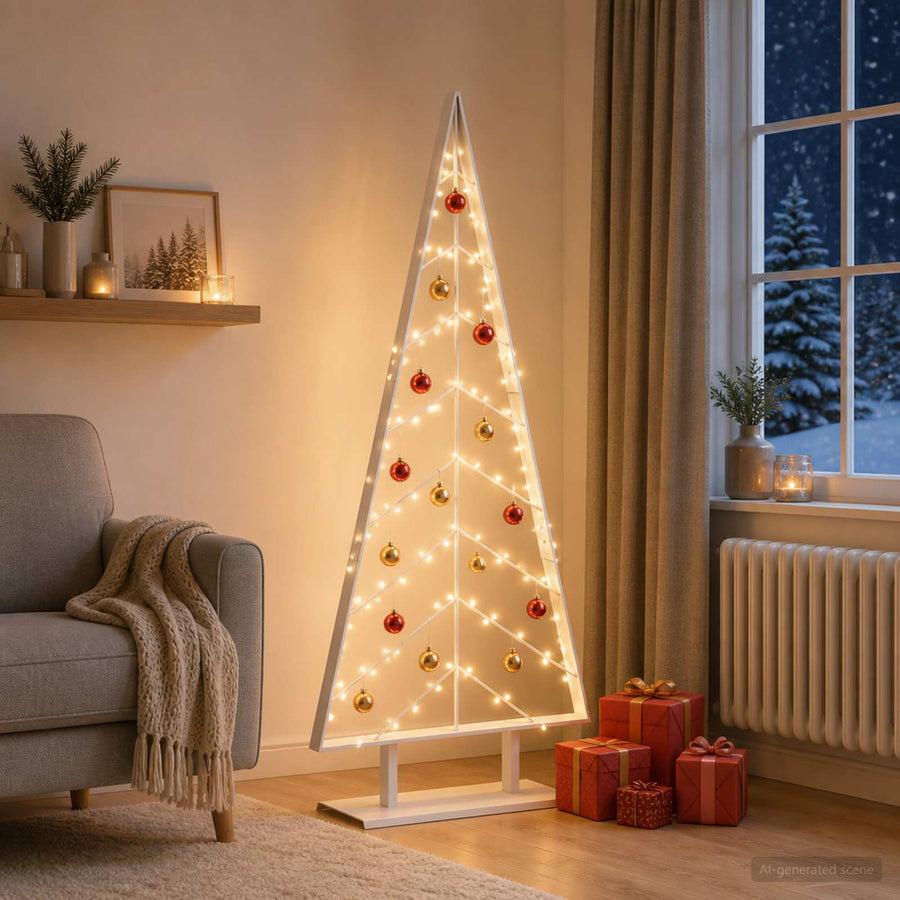 Metalen kerstboom met standaard KUOPIO 150 cm Staal Wit