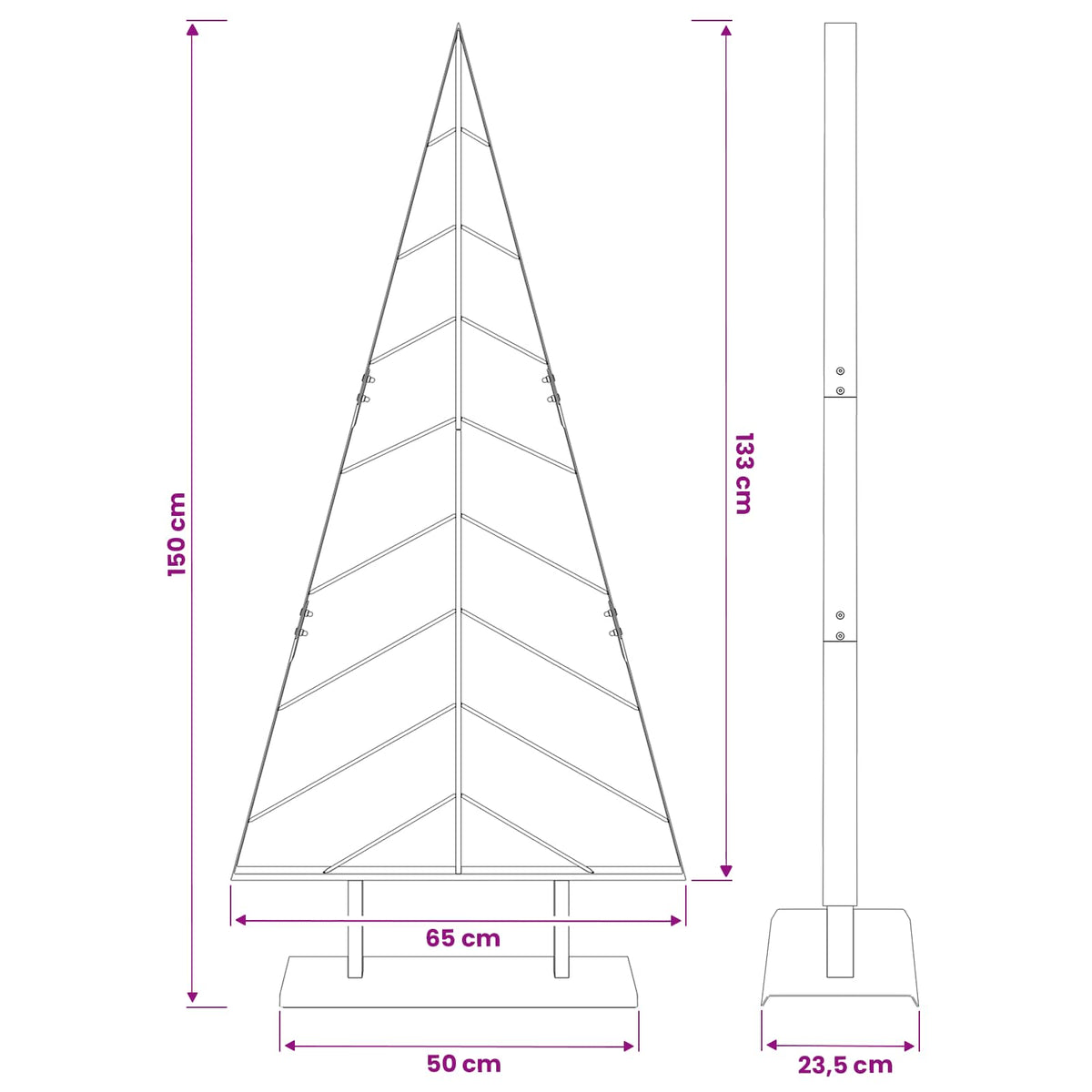 Metalen kerstboom met standaard KUOPIO 150 cm Staal Wit