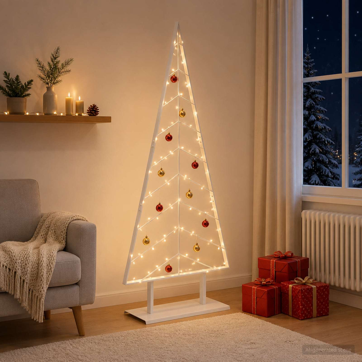 Metalen kerstboom met standaard KUOPIO 180 cm Staal Wit