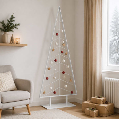 Metalen kerstboom met standaard KUOPIO 210 cm Staal Wit