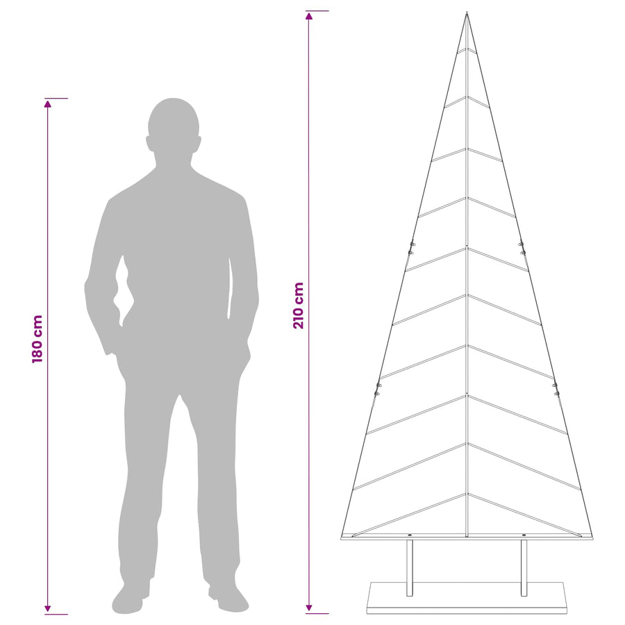 Metalen kerstboom met standaard KUOPIO 210 cm Staal Wit