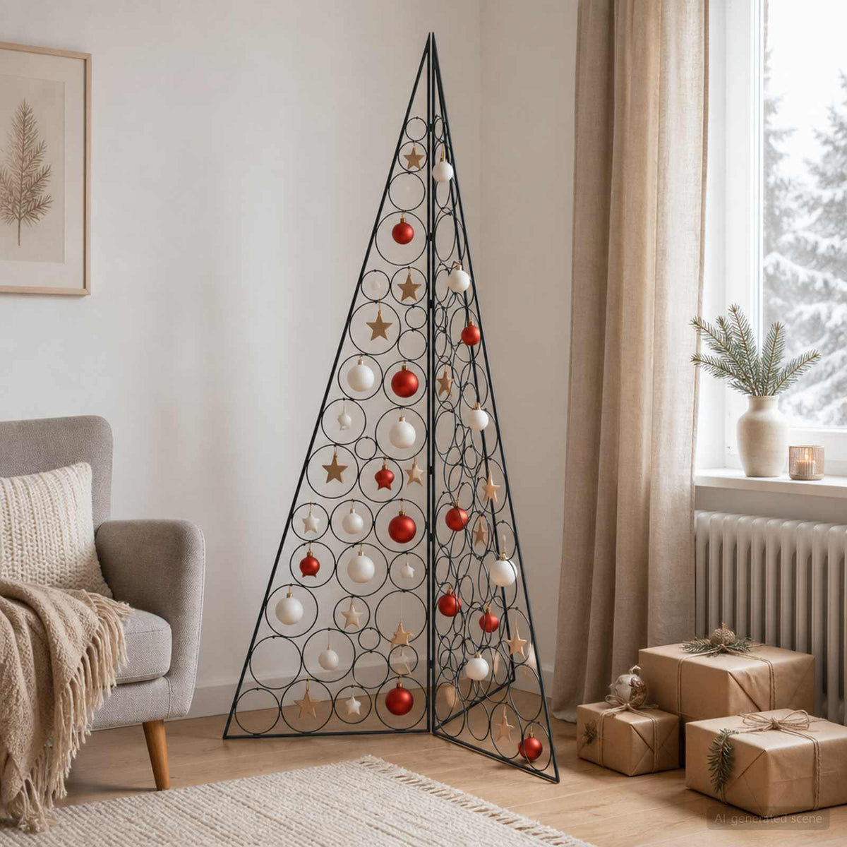 Metalen kerstboom KUOPIO 180 cm Staal Zwart