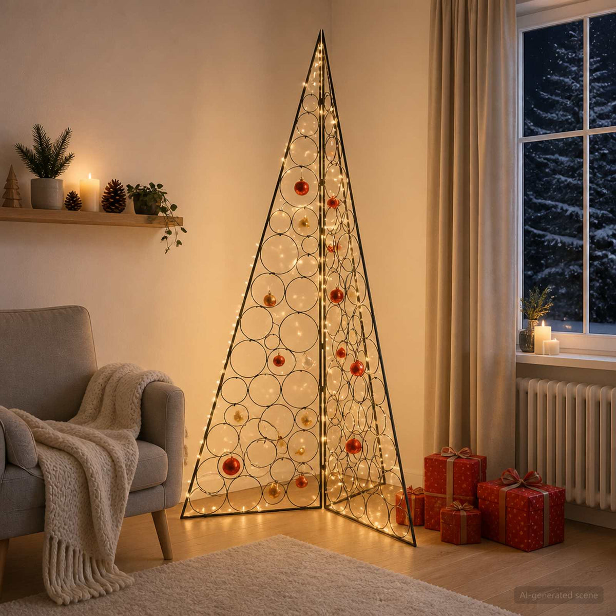 Metalen kerstboom KUOPIO 180 cm Staal Zwart