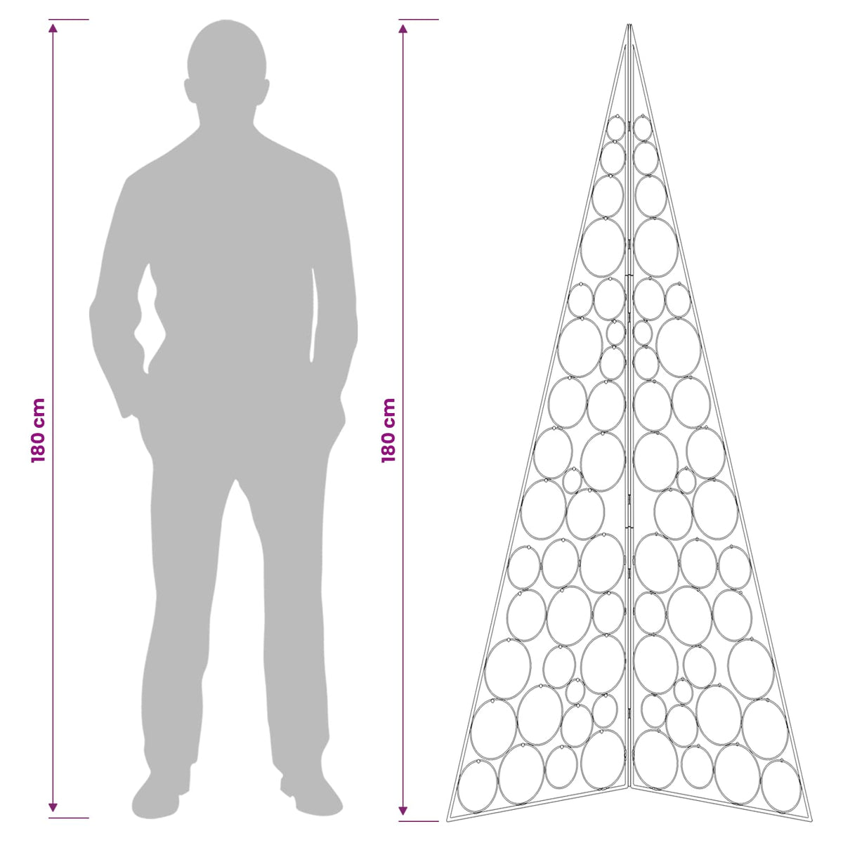 Metalen kerstboom KUOPIO 180 cm Staal Zwart