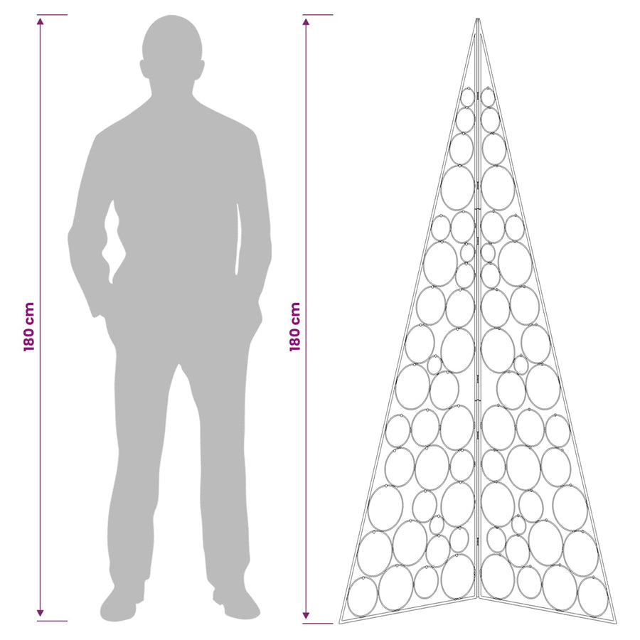 Metalen kerstboom KUOPIO 180 cm Staal Zwart