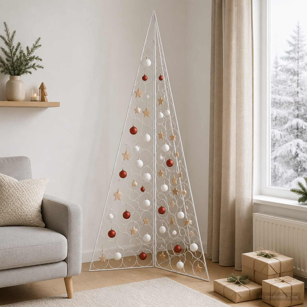 Metalen kerstboom KUOPIO 210 cm Staal Wit
