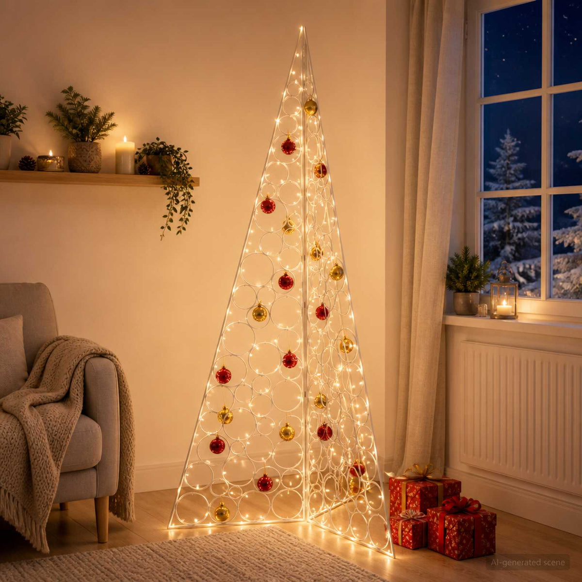 Metalen kerstboom KUOPIO 210 cm Staal Wit
