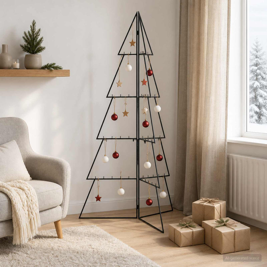 Metalen kerstboom KUOPIO 140 cm Staal Zwart