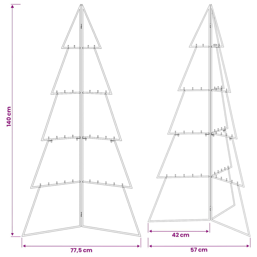 Metalen kerstboom KUOPIO 140 cm Staal Zwart