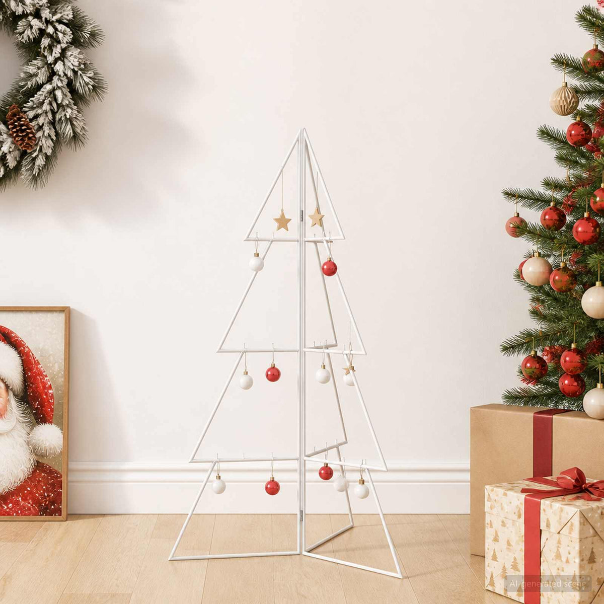 Metalen kerstboom KUOPIO 100 cm Staal Wit