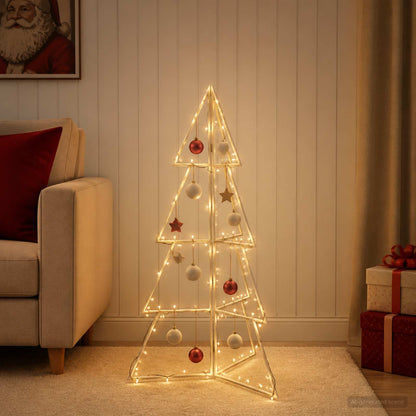 Metalen kerstboom KUOPIO 100 cm Staal Wit