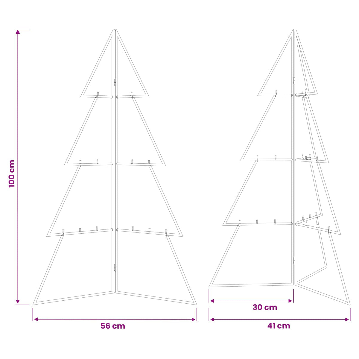Metalen kerstboom KUOPIO 100 cm Staal Wit