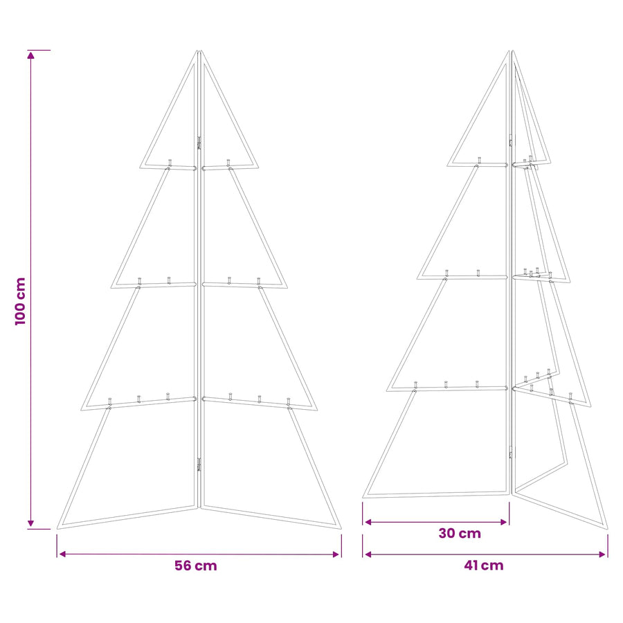 Metalen kerstboom KUOPIO 100 cm Staal Wit