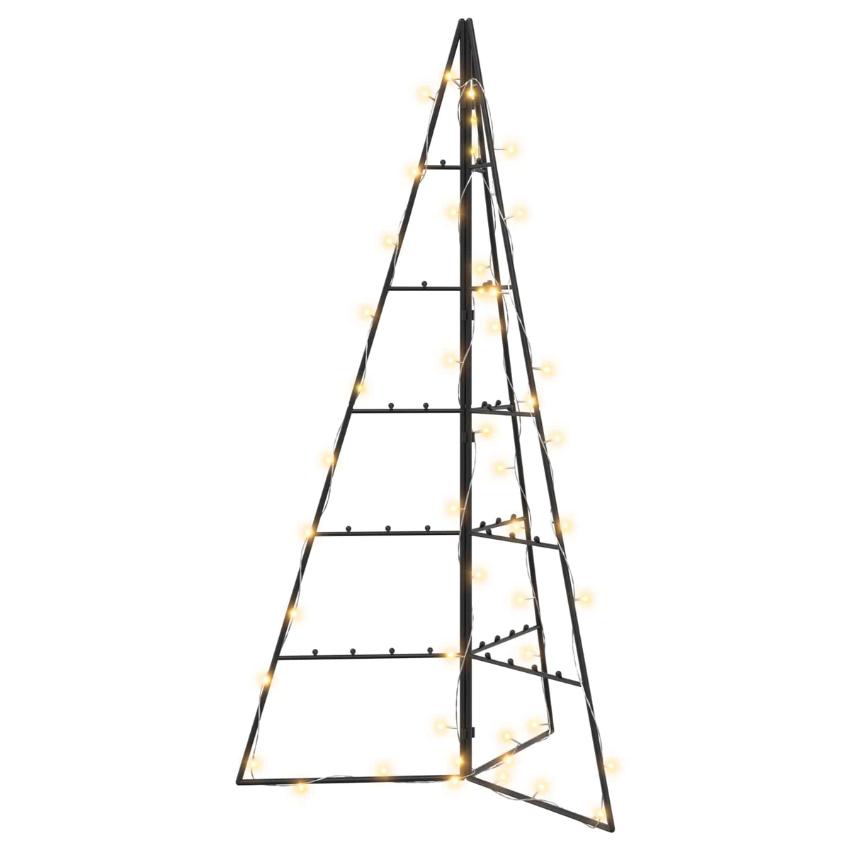 Metalen kerstboom KUOPIO 100 cm Warmwit Staal Zwart