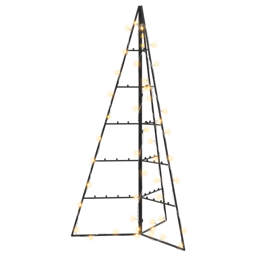Metalen kerstboom KUOPIO 100 cm Warmwit Staal Zwart