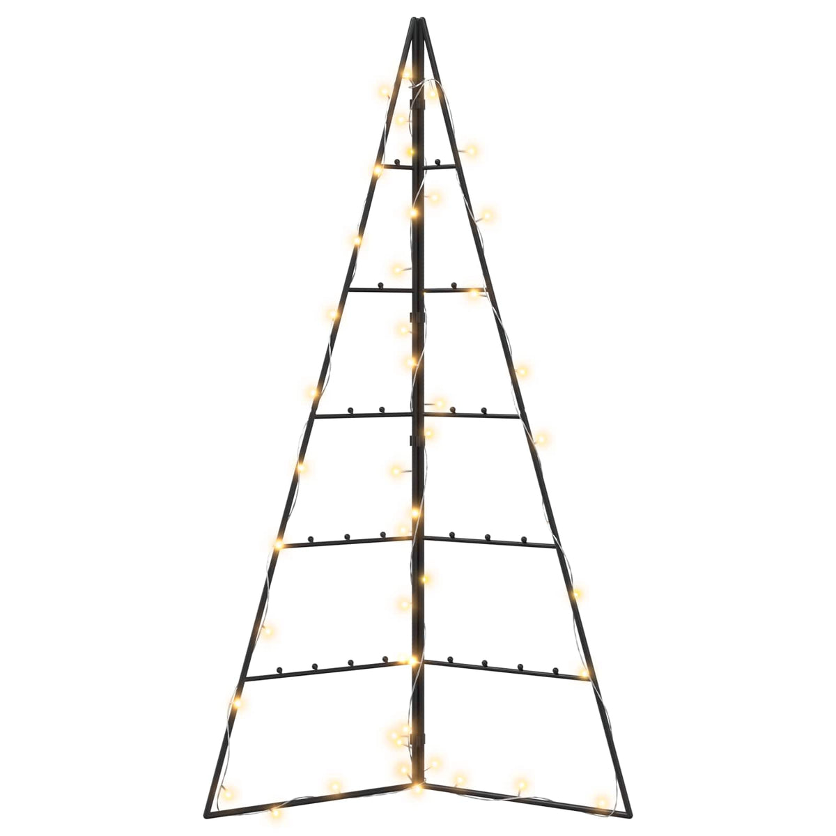 Metalen kerstboom KUOPIO 100 cm Warmwit Staal Zwart