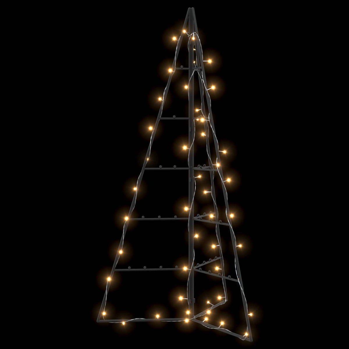 Metalen kerstboom KUOPIO 100 cm Warmwit Staal Zwart