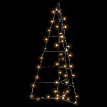Metalen kerstboom KUOPIO 100 cm Warmwit Staal Zwart
