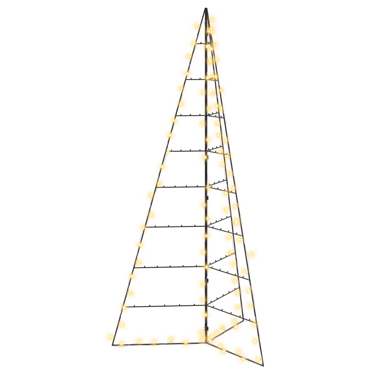 Metalen kerstboom KUOPIO 210 cm Warmwit Staal Zwart